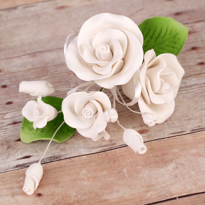  Small Tea Rose Sprays - White 