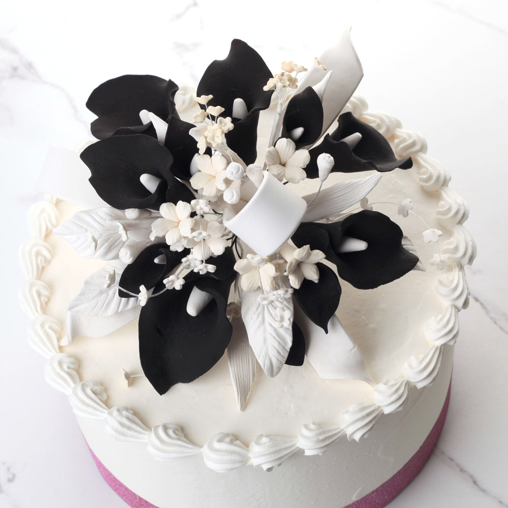  Black & White Calla Lily Cake Topper 