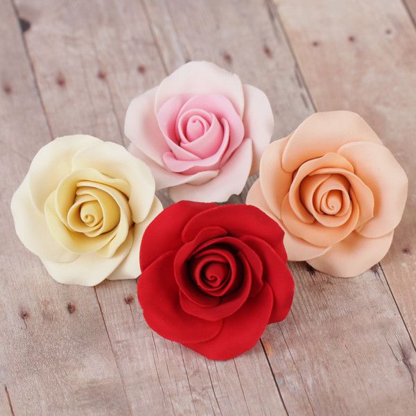  Medium Tea Roses - Assorted Colors 