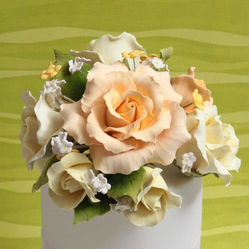  Large Garden Rose Toppers - Yellow 