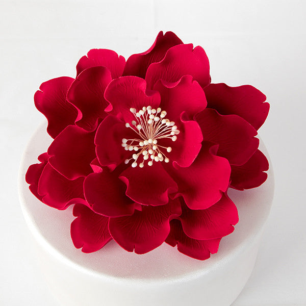  7" Extra Large Open Peony - Red 