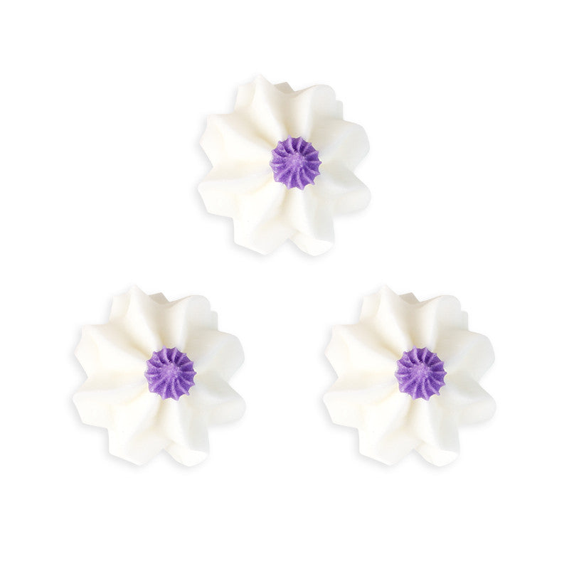  Funky Flower Royal Icing Decorations (Bulk) - White 