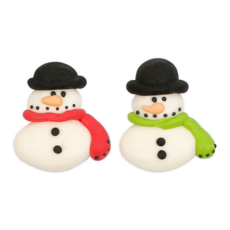  Snowmen with Hats Royal Icing Decorations (Bulk) 