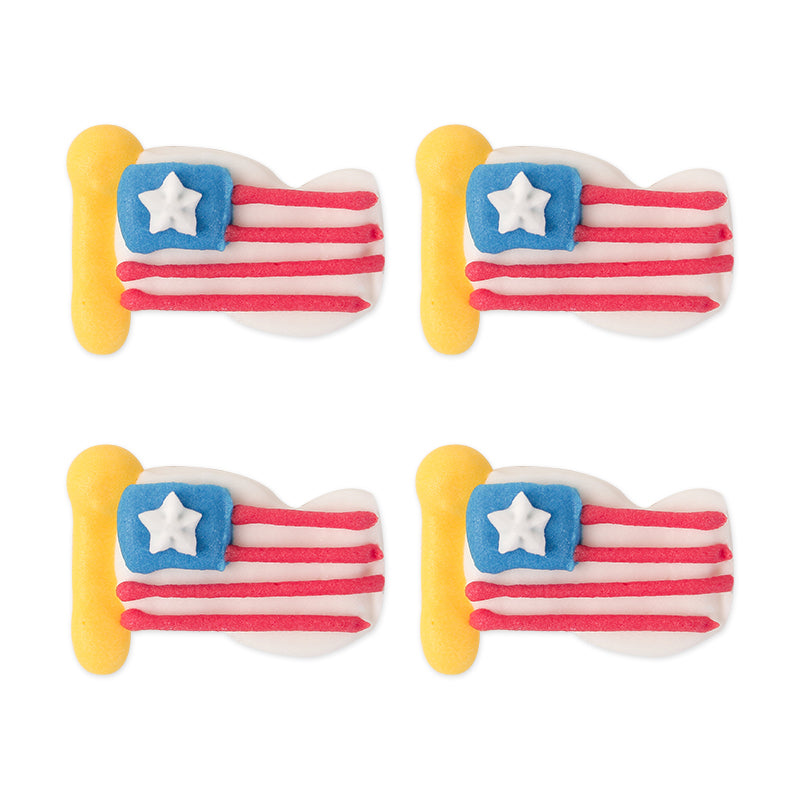 American Flag Royal Icing Decorations (Bulk)