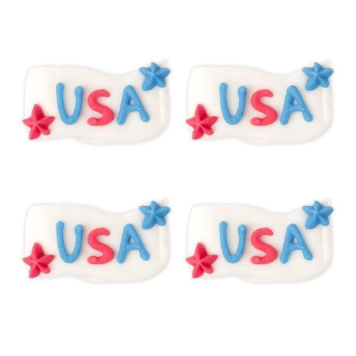  USA Banner Royal Icing Decorations (Bulk) 