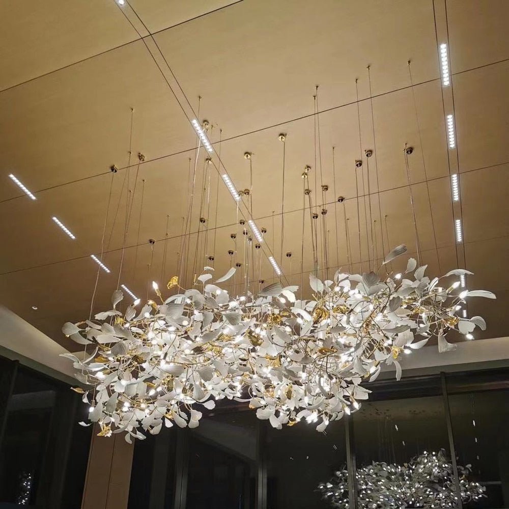 Art Designer Branch Copper Chandelier Flower Lamp Hanging Lights Chandelier