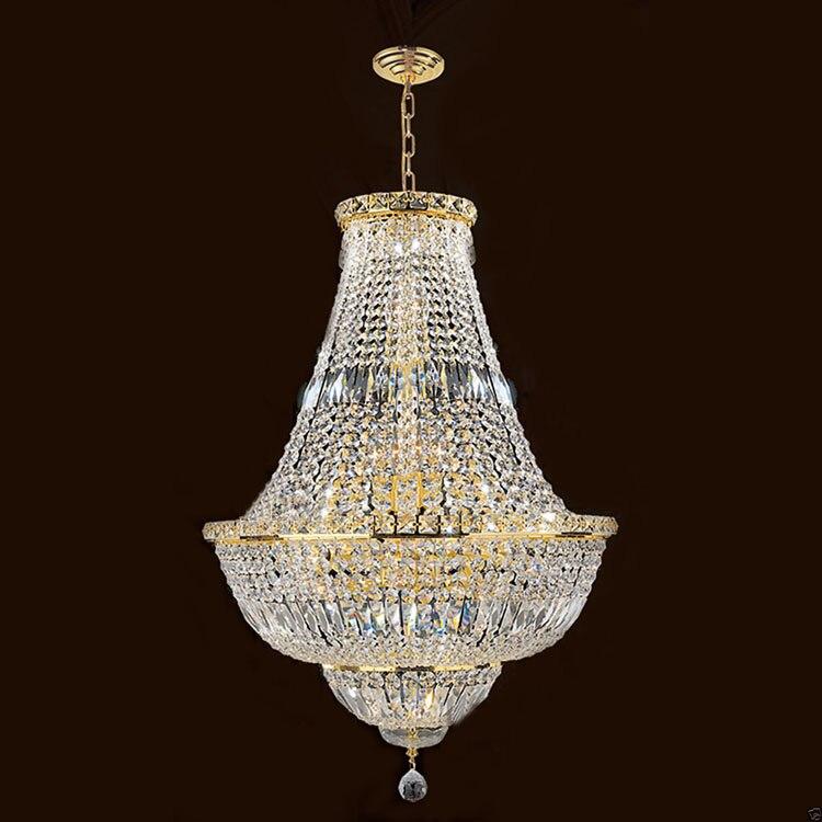 French Empire Gold Finish Crystal Chandelier Light Lighting Chrome Crystal Chandelier W 21.6