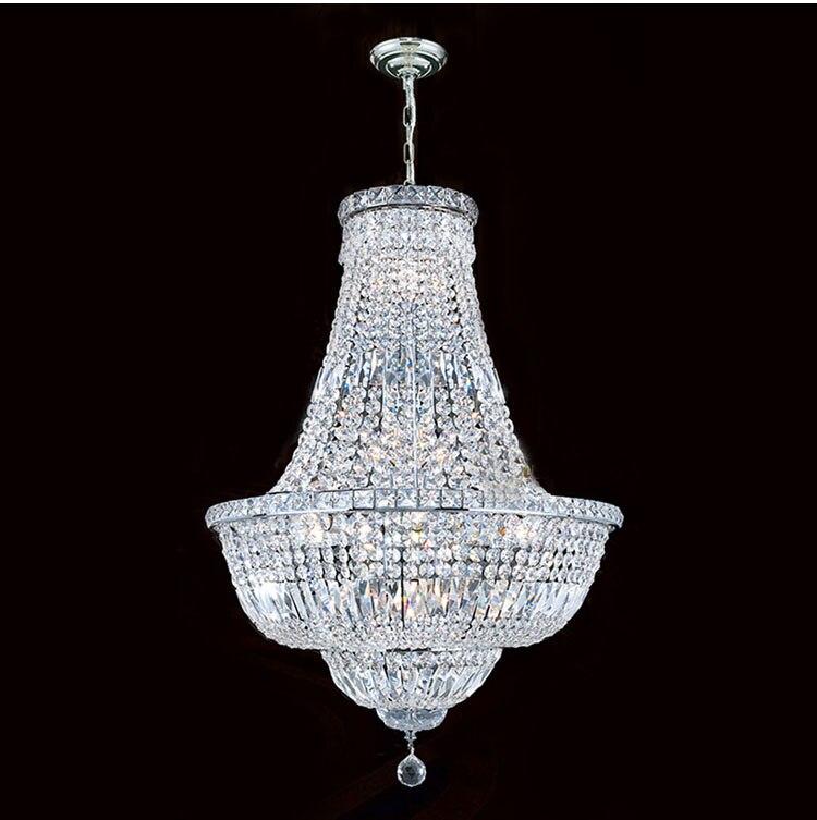 French Empire Gold Finish Crystal Chandelier Light Lighting Chrome Crystal Chandelier W 21.6