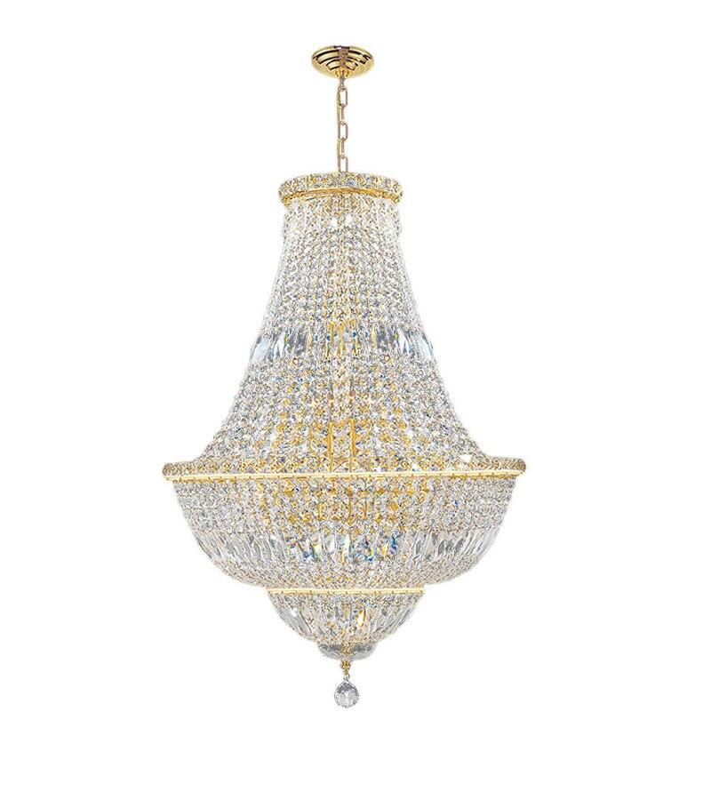 French Empire Gold Finish Crystal Chandelier Light Lighting Chrome Crystal Chandelier W 21.6