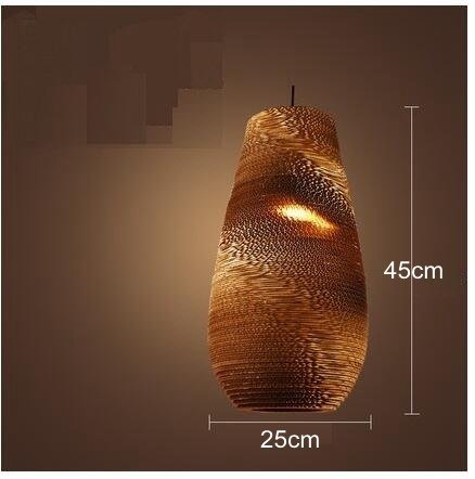 Industrial Modern Nordic Pendant Corrugated Paper Lamp Lights Hanging Lighting for Home Dining Room Cafe Bar Decoration