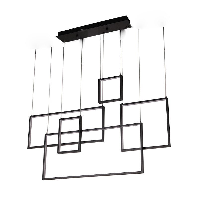 Modern Rectangle Chandeliers Led Pendant Lights Living Dining Room Kitchen Stair