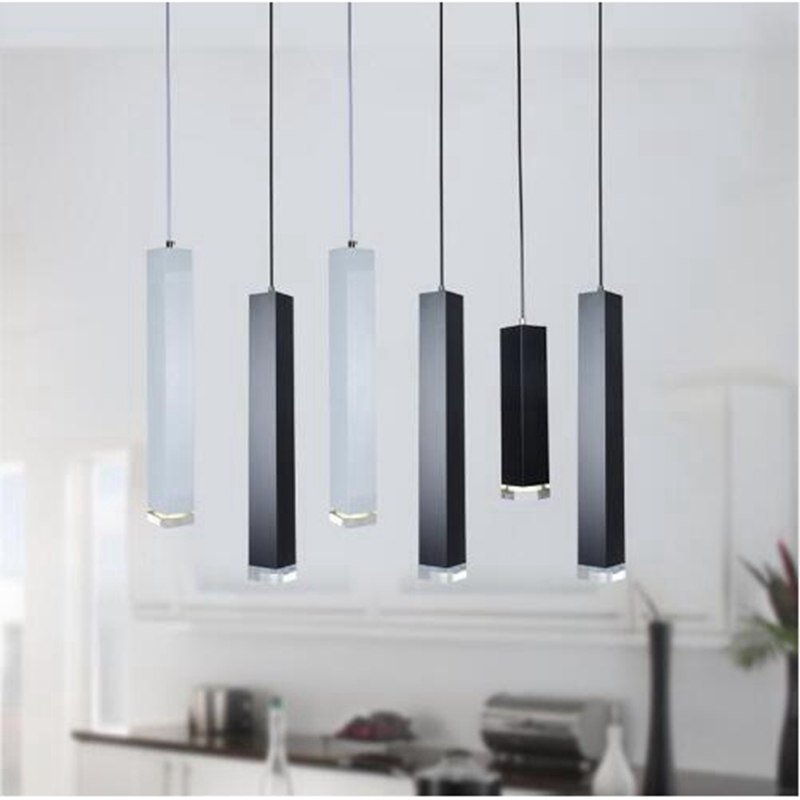 Pendant Lights Modern Kitchen Lamp Dining Room Bar Counter Pendant Lights Kitchen Light Square Tube Spot Lamp