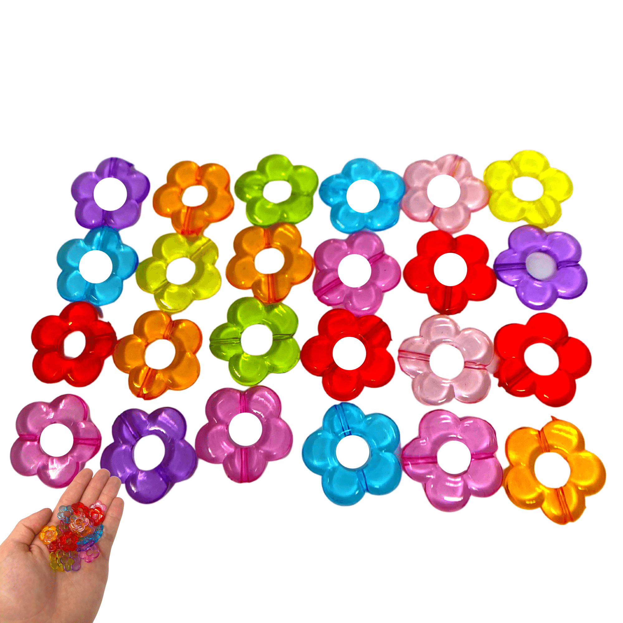 Pk24 Tiny Plastic Flower Beads