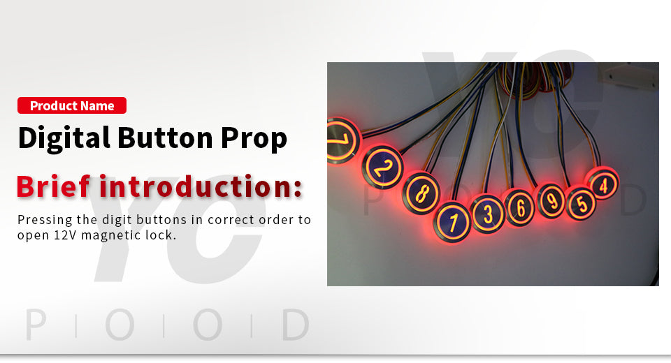 Large Prop Button Room escape digital buttomn prop press button in order to open lock ...