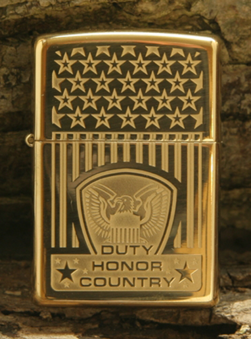 Zippo Duty, Honor, Country-Heavy Walled Solid Brass Armor 73189