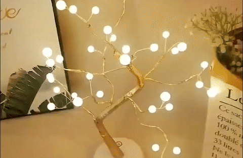 Glowing Tree Branch USB 3D Table Lamp - Bonsai Style Design & DIY Adju - BLUETE
