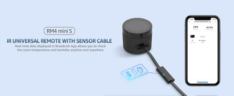 Broadlink RM4 mini Temp and Humidity Sensor HTS2 Smart WiFi Universal  Remote for Scene Control, works with Alexa and Google Home