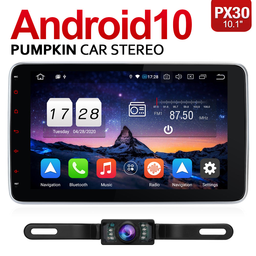 Kamera USB WiFi Touchscreen Pumpkin 1 DIN 10.1" Android 10.0 Autoradio GPS DAB 
