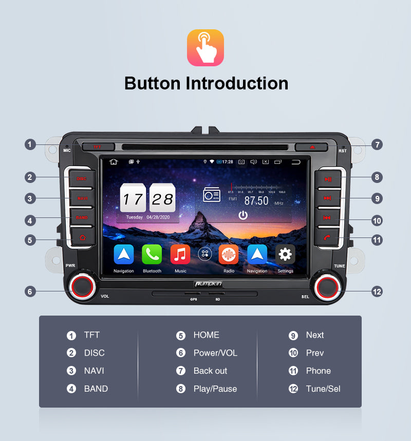 autopumpkin vw Android 11 car stereo