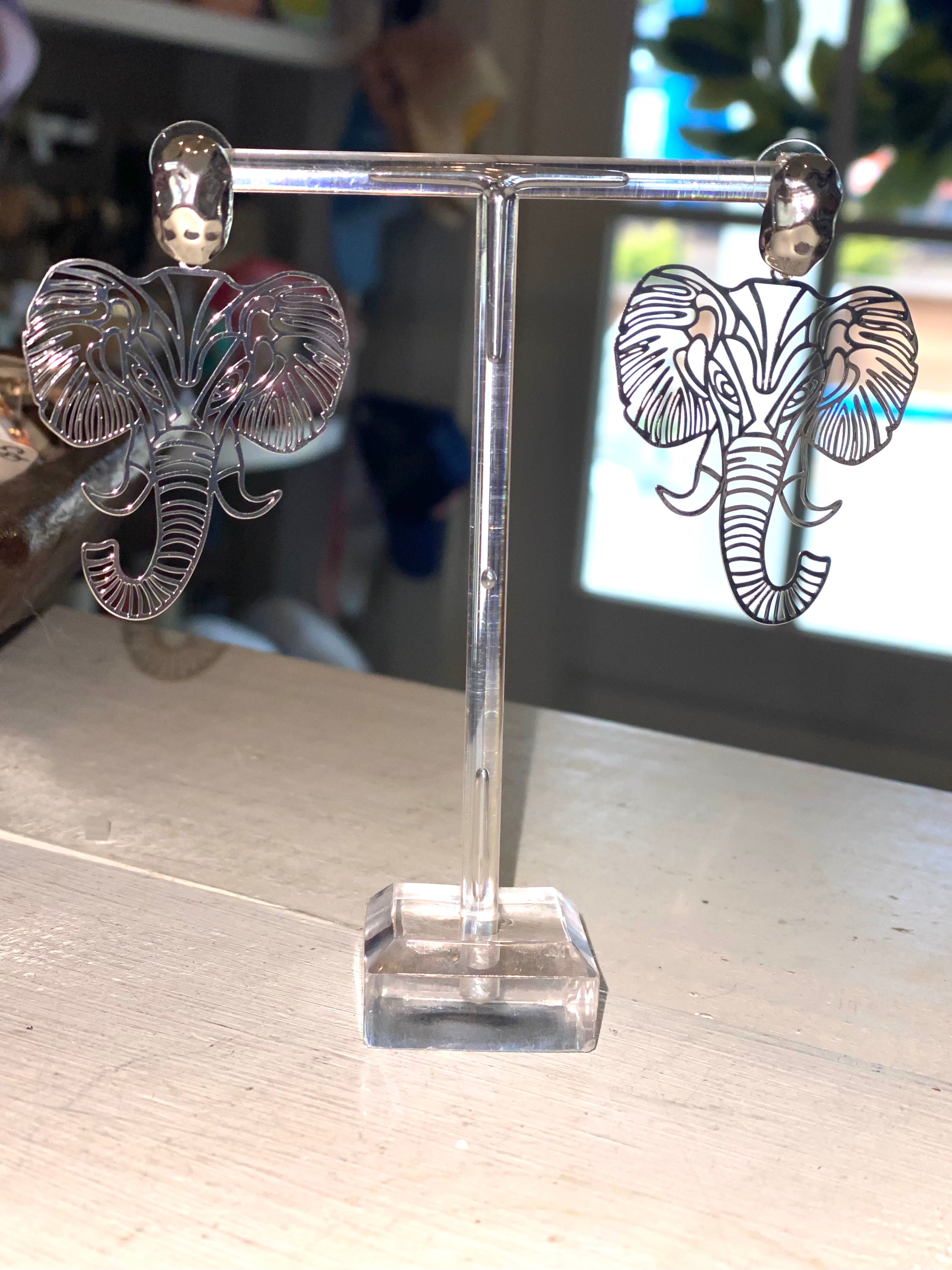 Elephant Earrings Silver