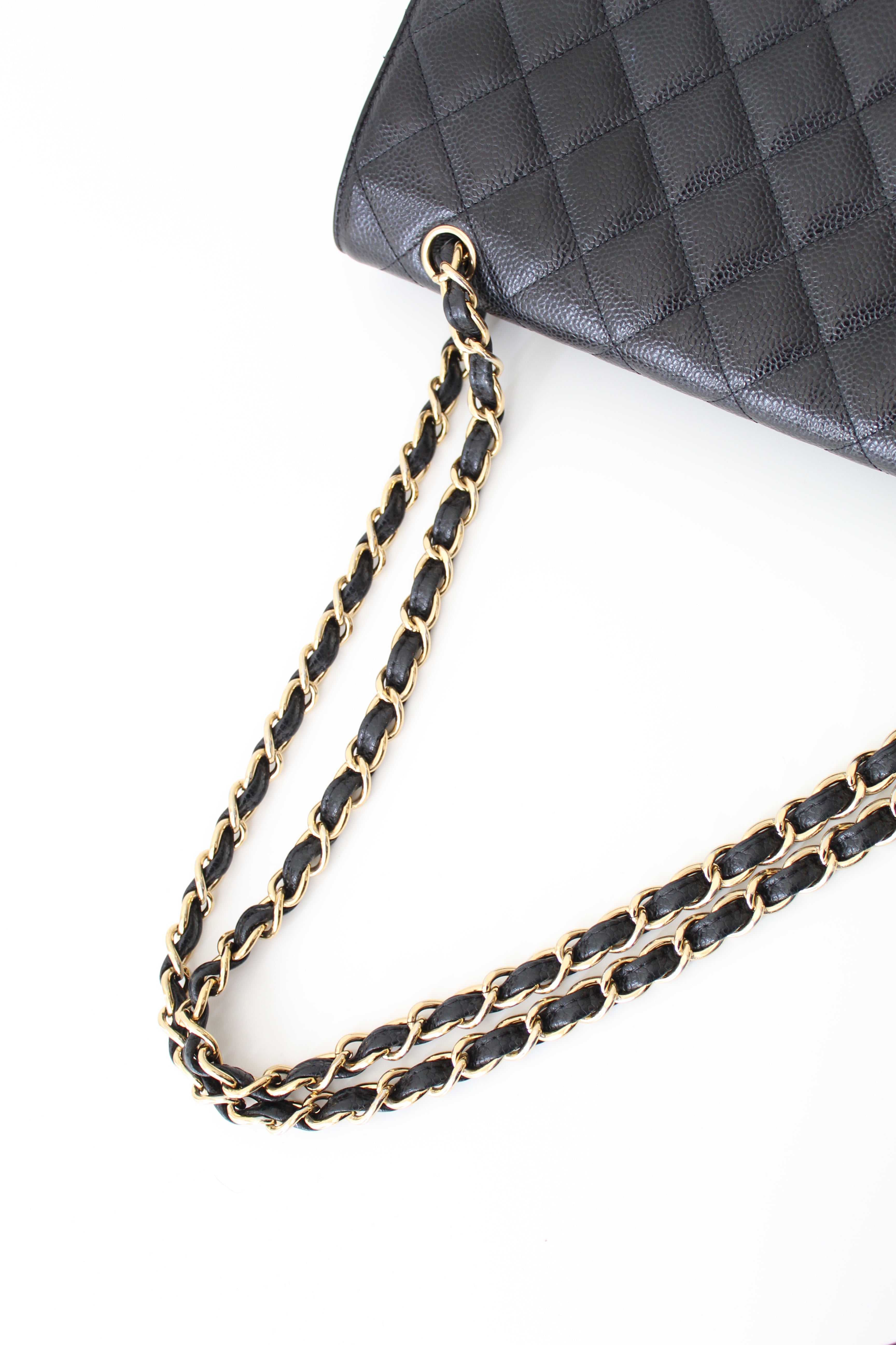 Chanel Classic Single Flap Bag Quilted Caviar Maxi