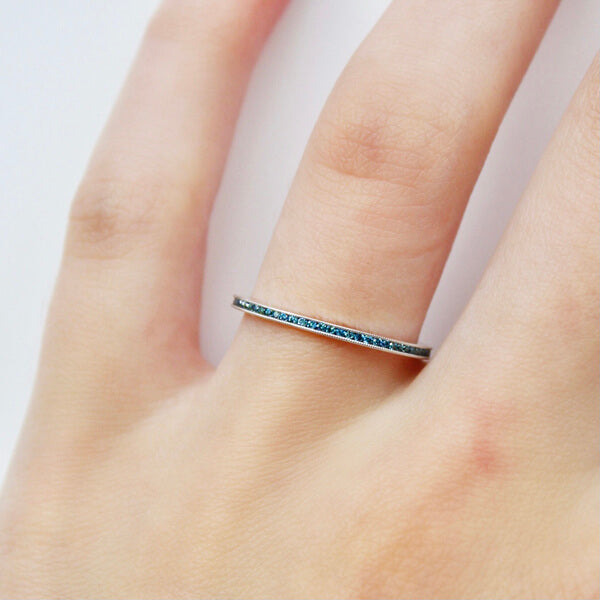 Teal Diamond Eternity Band