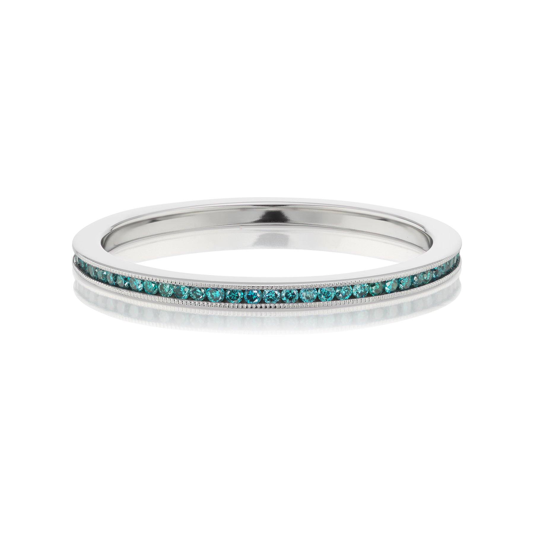 Teal Diamond Eternity Band