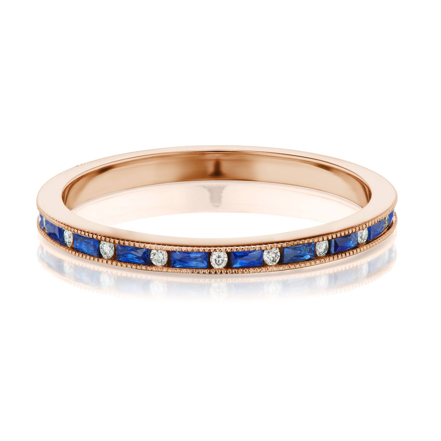 Rose Gold Sapphire Diamond Band