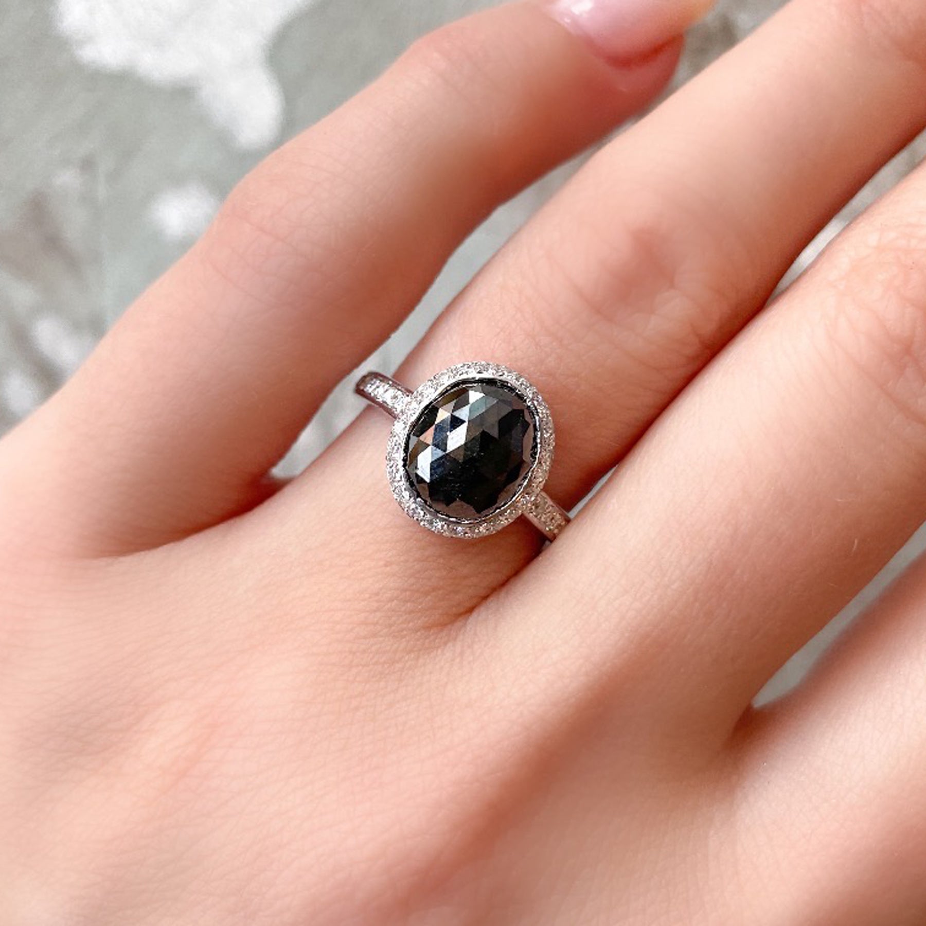 Black and White Diamond Ring