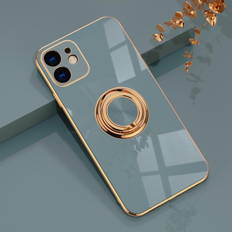 Aere Luxury Plated iPhone Case With Ring