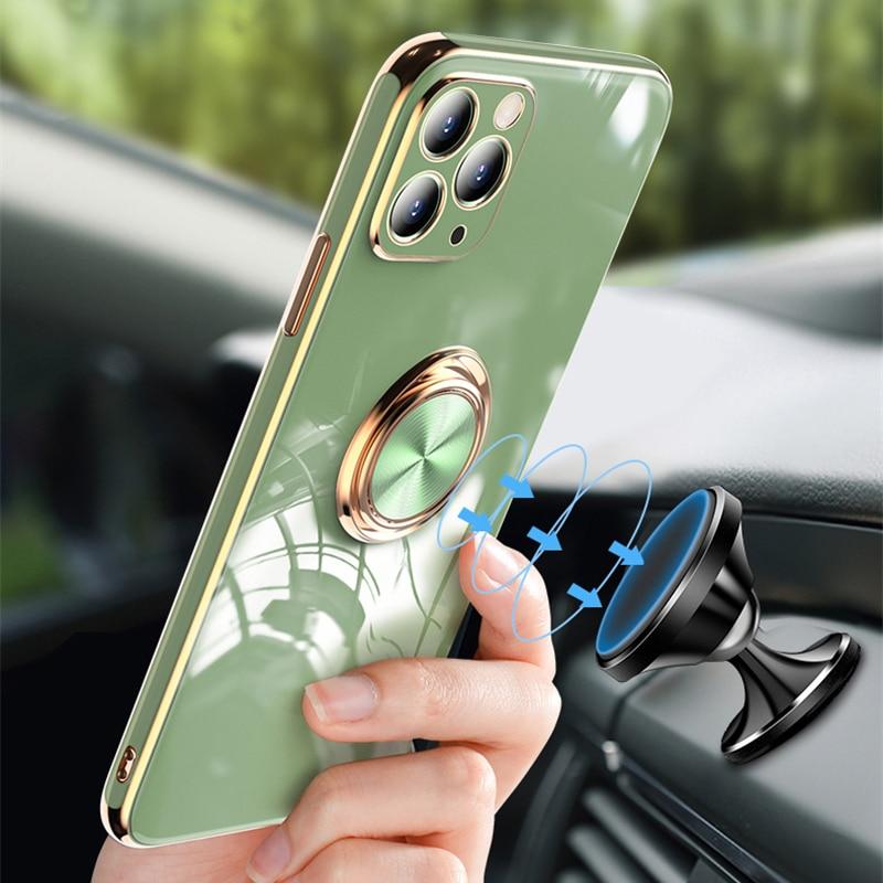 Aere Luxury Plated iPhone Case With Ring