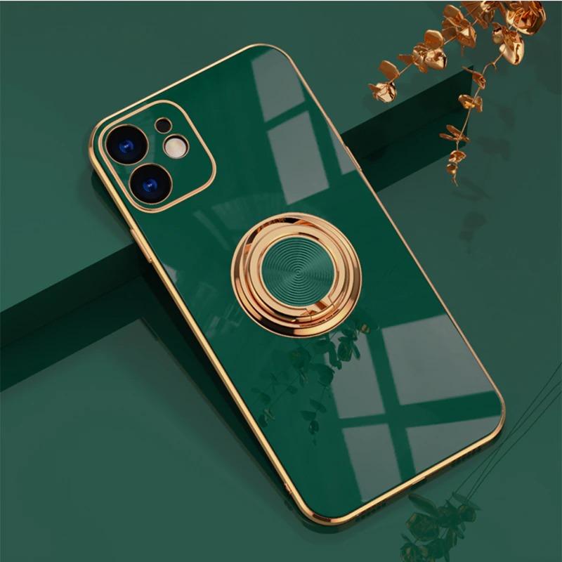 Aere Luxury Plated iPhone Case With Ring For Series 14 and 15