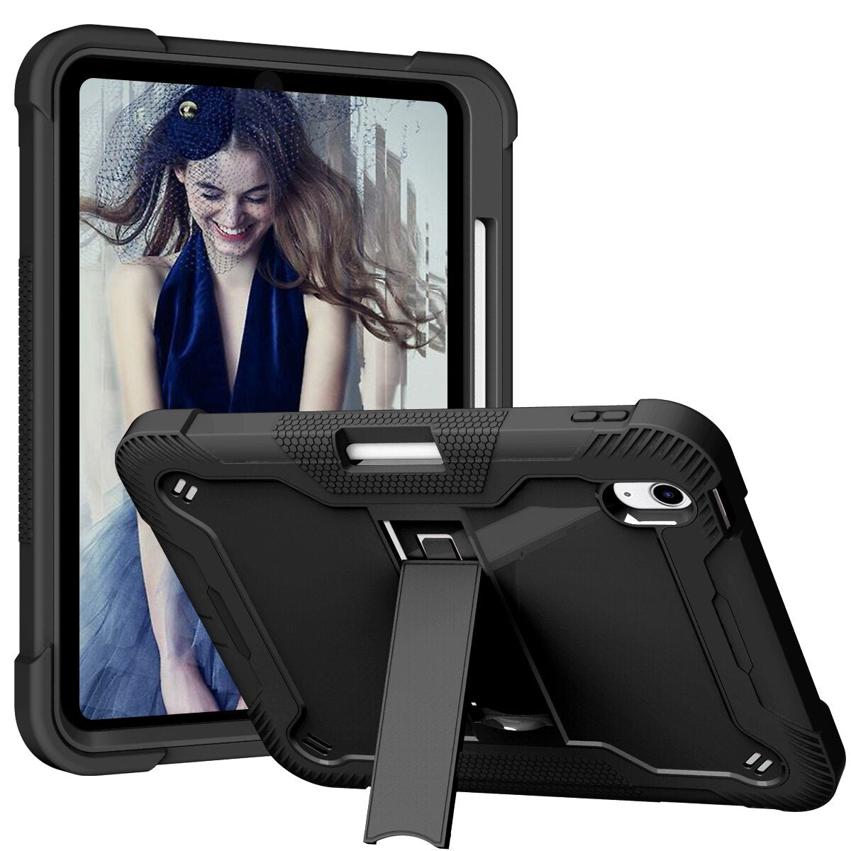 Aeris Heavy Duty Shockproof Silicone Case for iPad 10th Generation w/ Pencil Holder & Kickstand