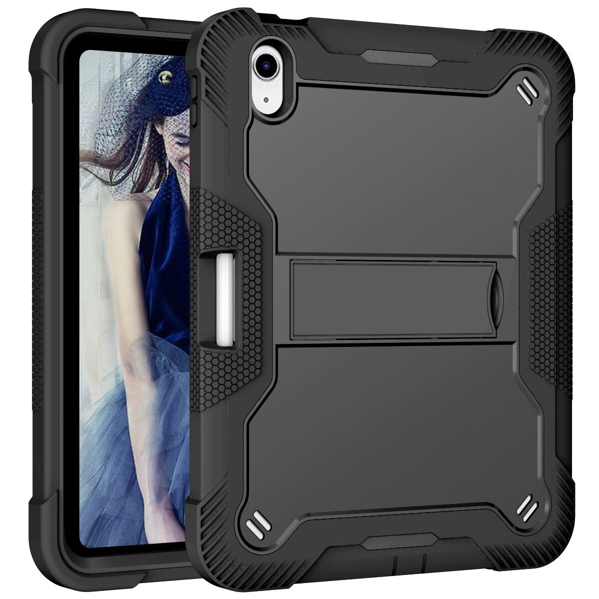 Aeris Heavy Duty Shockproof Silicone Case for iPad 10th Generation w/ Pencil Holder & Kickstand