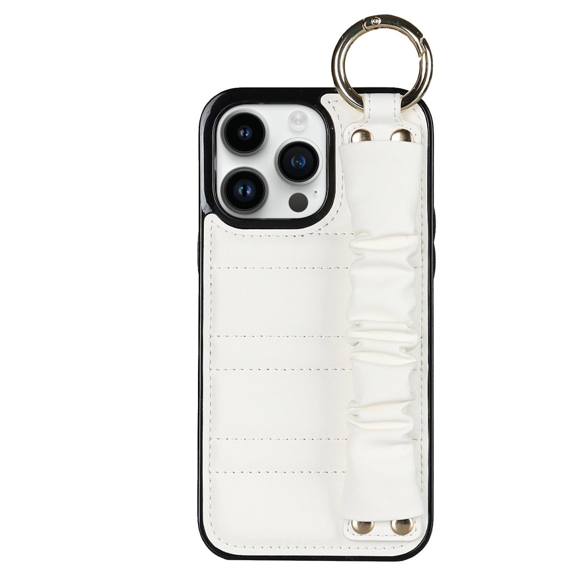 Amara Luxury Leather iPhone Case With Pleated Wristband