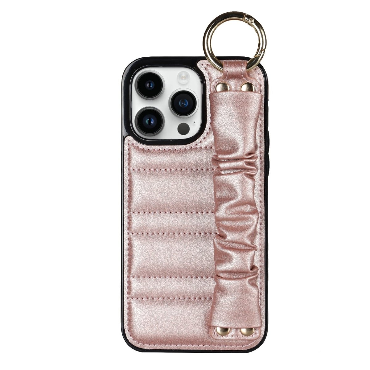 Amara Luxury Leather iPhone Case With Pleated Wristband