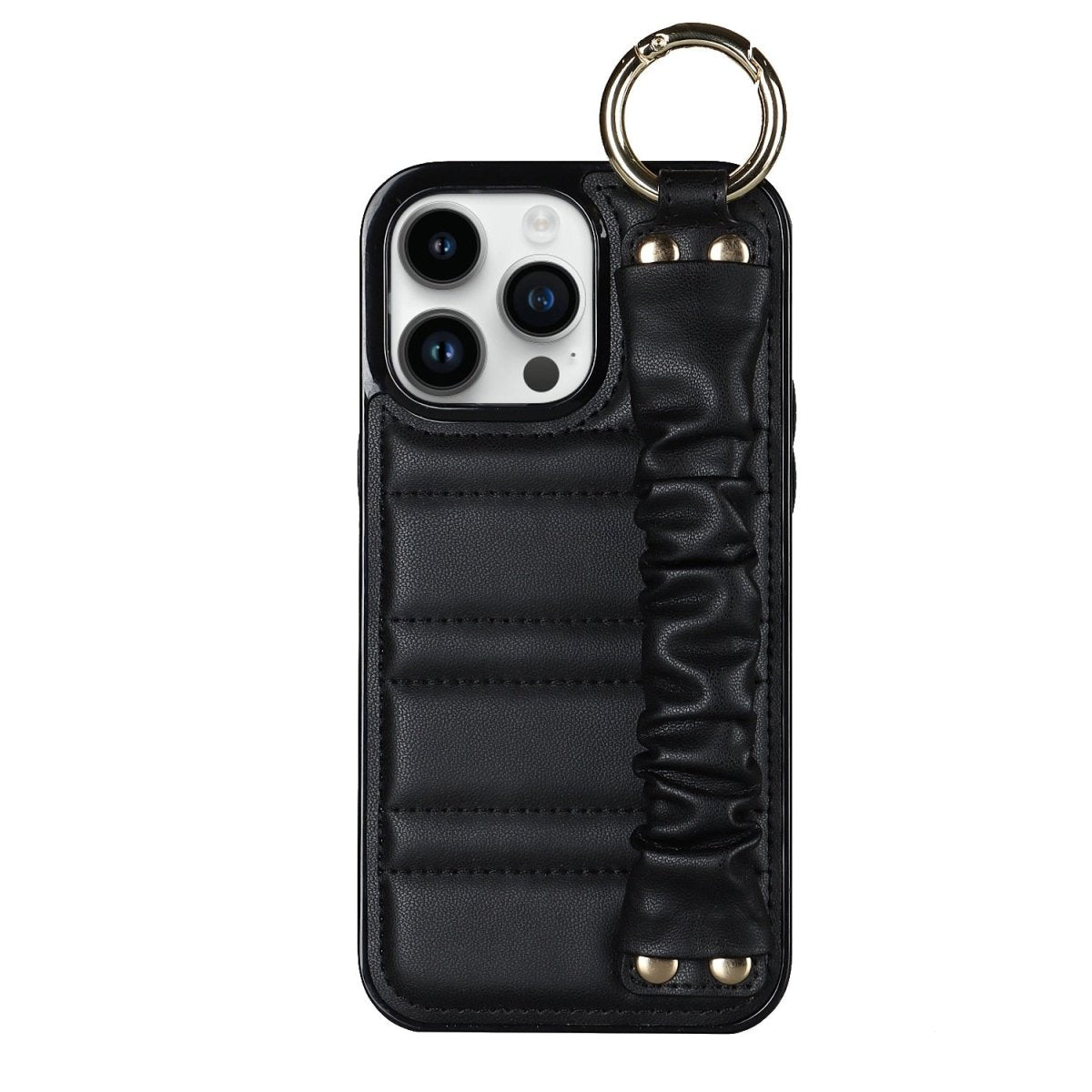 Amara Luxury Leather iPhone Case With Pleated Wristband