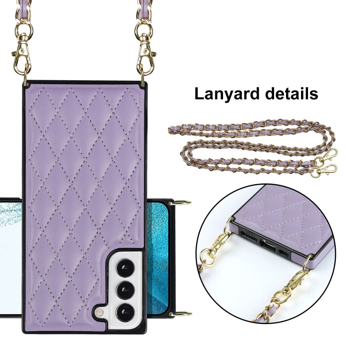 Caeleste Luxury Leather Galaxy Case with Crossbody Lanyard