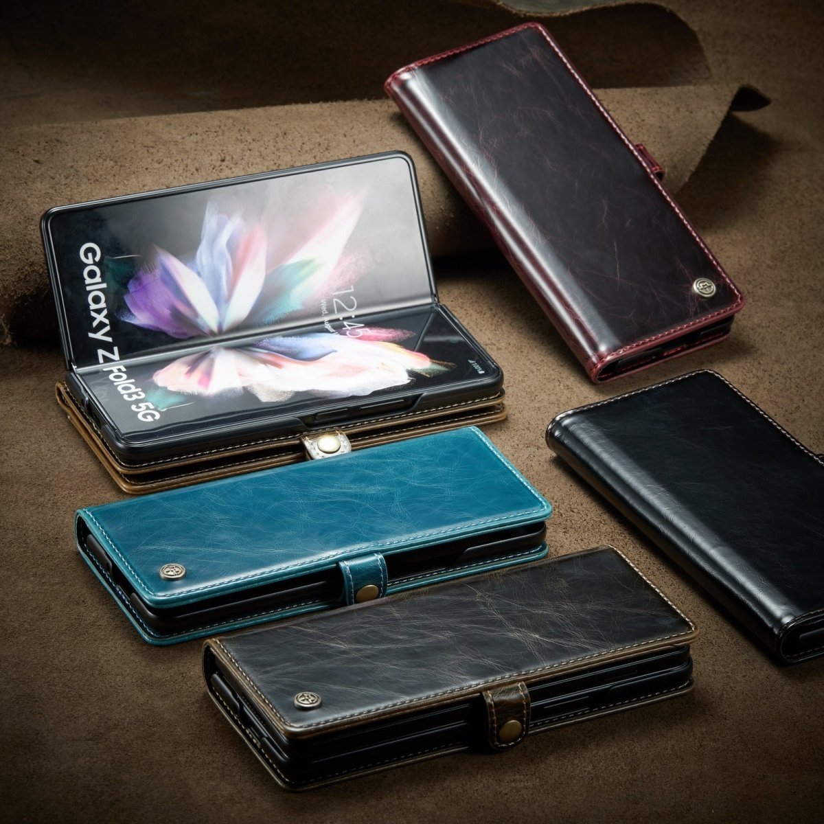 Divina Magnetic Leather Wallet Case for Galaxy Z Fold 3