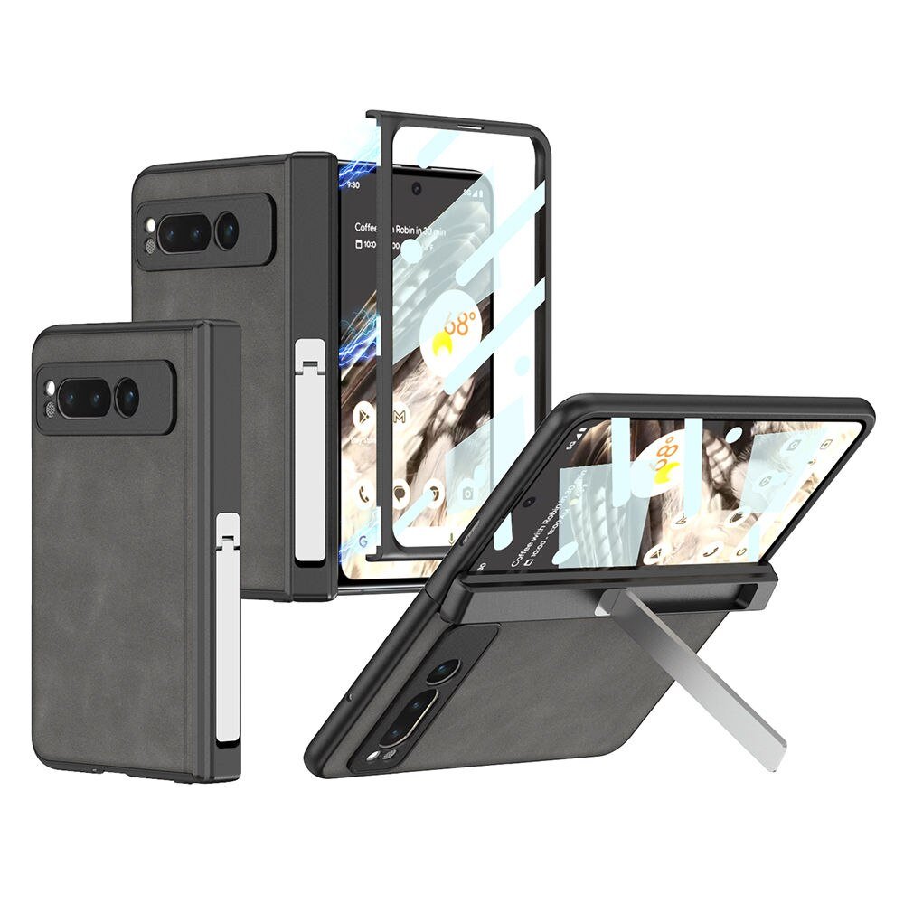 Doli Leather Case for Google Pixel Fold With Tempered Glass
