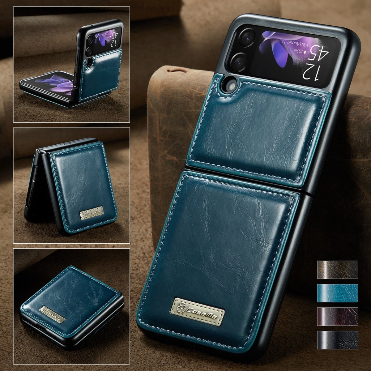 Erexi Luxury Leather Wallet Case For Samsung Galaxy Z Flip 3