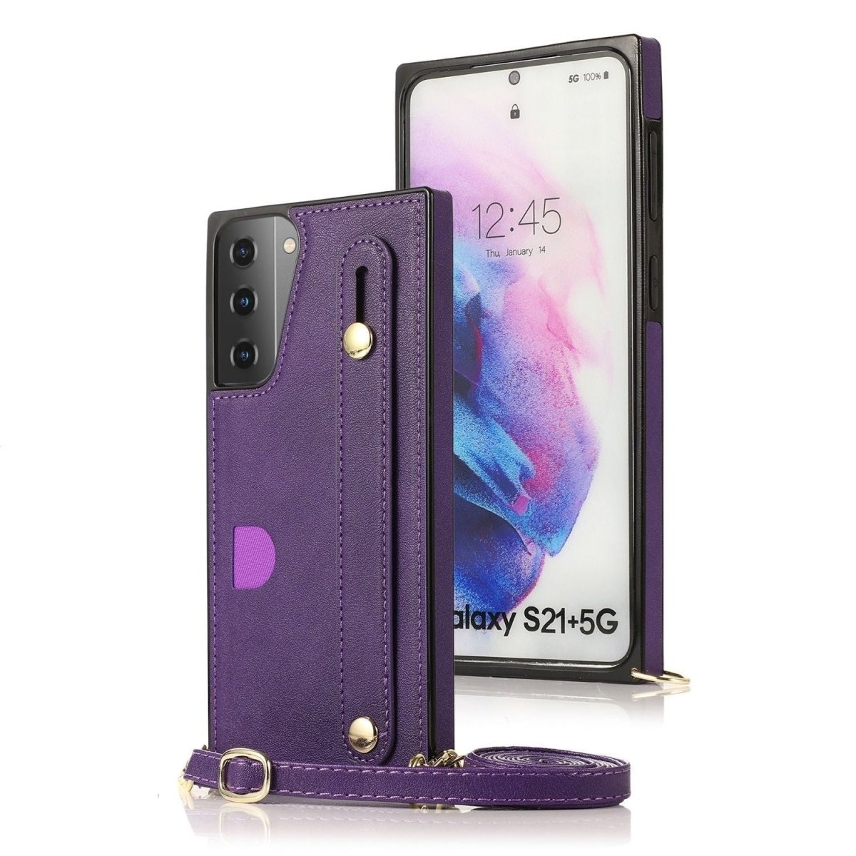 Lapis Slim Leather Galaxy Note Shockproof Case With Wrist Strap