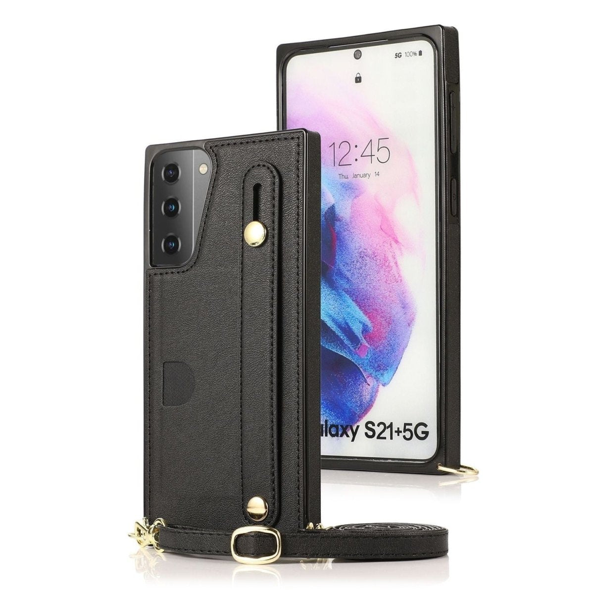 Lapis Slim Leather Galaxy Note Shockproof Case With Wrist Strap