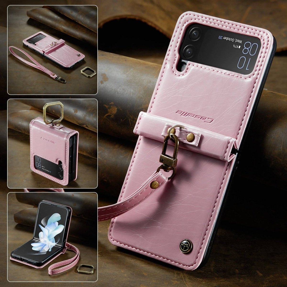 Lauri Luxury Magnetic Leather Wallet Case for Samsung Galaxy Z Flip 4