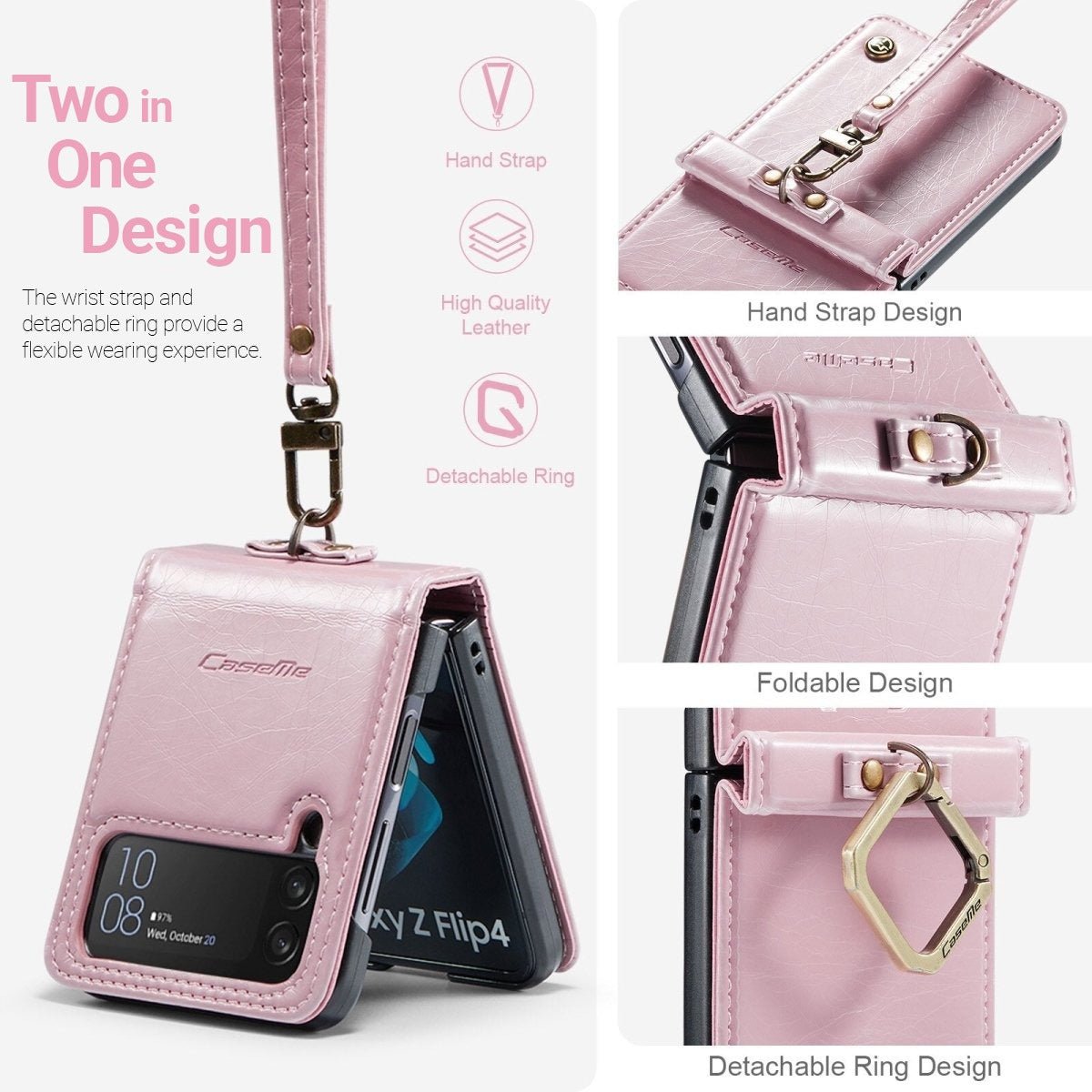Lauri Luxury Magnetic Leather Wallet Case for Samsung Galaxy Z Flip 4