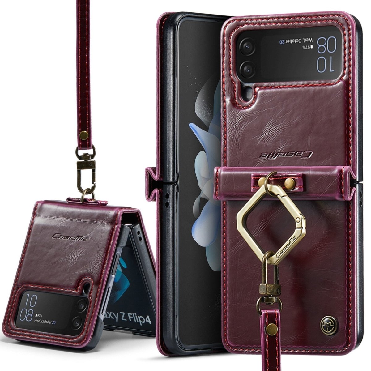 Lauri Luxury Magnetic Leather Wallet Case for Samsung Galaxy Z Flip 4