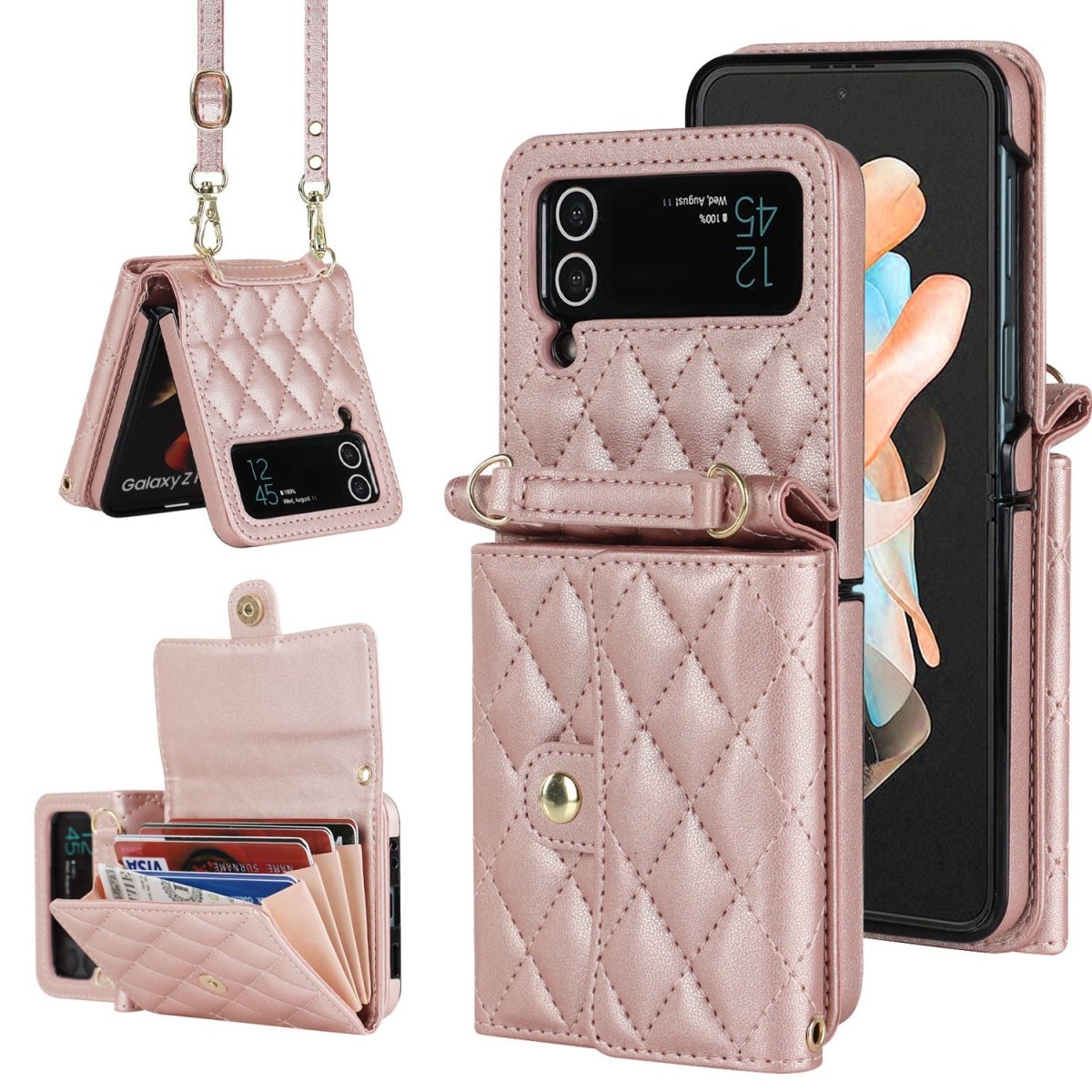 Maris Leather Wallet Case for Samsung Galaxy Z Flip With Long Lanyard