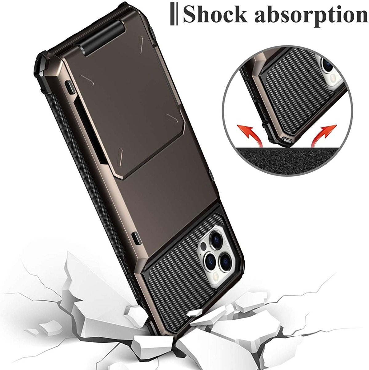 Orbit Shockproof iPhone Wallet Case For 14 and 15 Series