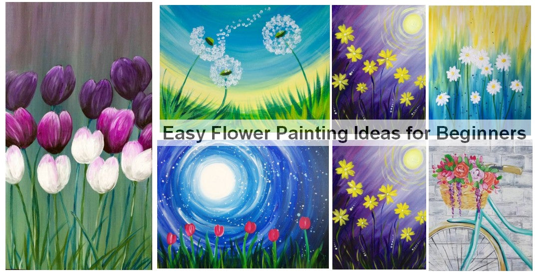 Easy Flower Painting Ideas for Beginners, Easy Acrylic Flower