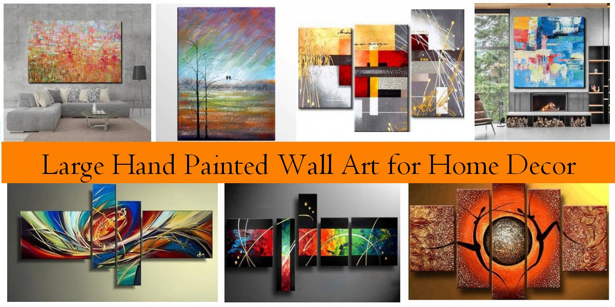 Modern Paintings for Living Room, Original Contemporary Wall Art Paint ...